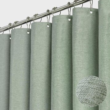 Luxe Linnen Douchegordijn Waterdicht met Zilveren Haken - Di, Huis en Inrichting, Verzenden, Nieuw