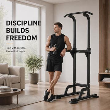 Power Tower Pull Up & Dip Station: 6-in-1 Home Gym voor Krac, Verzenden, Nieuw