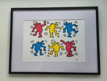 Keith Haring (1958-1990) - Dancing dogs (KH foundation), Antiek en Kunst