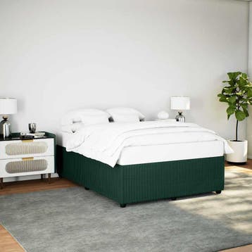 vidaXL Bedframe zonder matras 160x200 cm fluweel donkergroen, Verzenden, 200 cm, Stof, 160 cm