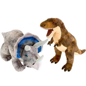 Wild Republic dinosaurus knuffels - T-rex & Triceratops, Verzenden, Nieuw