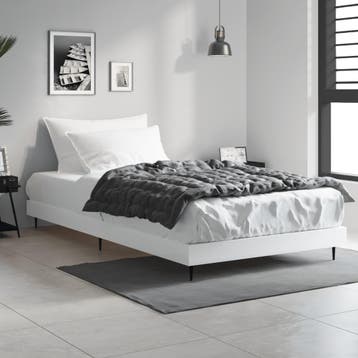 vidaXL Bedframe bewerkt hout wit 90x200 cm, 90 cm, Eenpersoons, Verzenden, Wit