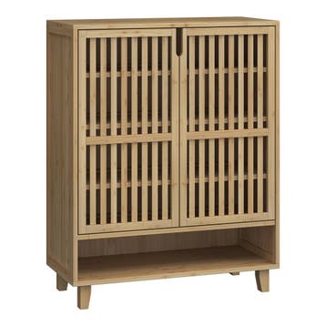 Schoenenkast Sirgerg bamboe 91x72x35 cm naturel [en.casa], Huis en Inrichting, Verzenden, Nieuw