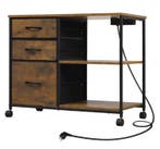 Rolcontainer met USB-Laadstation – Printertafel met 3 St, Verzenden, Nieuw in verpakking