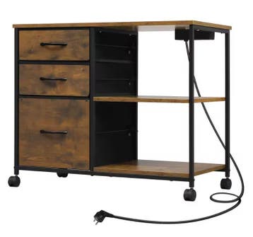 Rolcontainer met USB-Laadstation – Printertafel met 3 St, Verzenden, Nieuw in verpakking