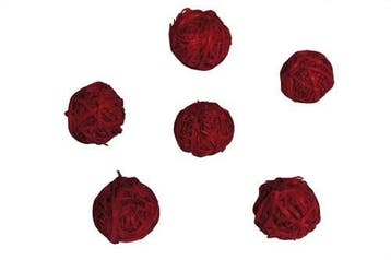 Rotan Stro Bal Rood dia 4 cm 15 stuks, Ophalen of Verzenden, Nieuw