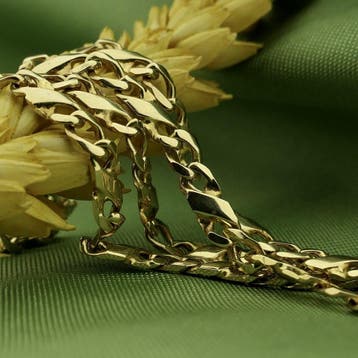 Gouden gourmet/infinity schakelketting, Ophalen of Verzenden, Gebruikt, Goud, Goud