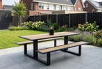 Arizona picknicktafel 240 x 164 cm. - Aluminium/Teak, Verzenden, Nieuw, Rond, Overige materialen
