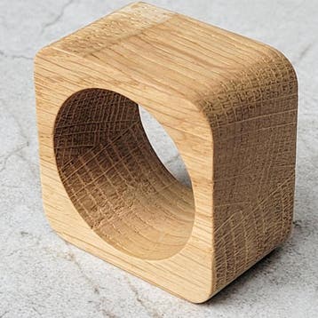 HOCHO Eikenhouten Vierkante Servetring 50x50x30 mm – Stij., Ophalen of Verzenden, Nieuw