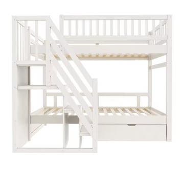 Massief Houten Stapelbed 90x200 cm met Opbergladder, Verzenden, Nieuw