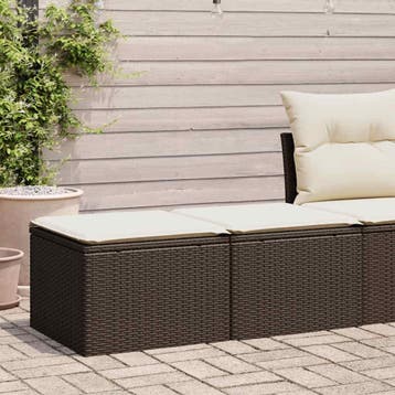 vidaXL 2-delige Loungeset met kussens poly rattan acacia, Verzenden, Nieuw, Loungeset