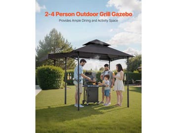 VEVOR SL-SW5422-2 - BBQ Gazebo - Dubbel dak 2430x1500x2500mm, Verzenden, Zo goed als nieuw