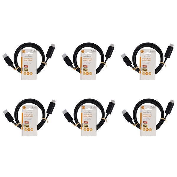 DisplayPort naar HDMI kabel | Nedis | 6 stuks | 2 meter, Audio, Tv en Foto, Audiokabels en Televisiekabels, Nieuw, Verzenden