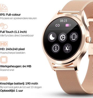 Actyve Smartwatch Dames Rosé Goud - Geschikt voor elke, Ophalen of Verzenden, Nieuw, Actyve