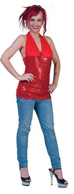 Halter topje glitter rood, Ophalen of Verzenden, Nieuw