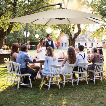 Parasol Apollon met slinger 2,5 x 2,5 m - beige, Verzenden, Nieuw