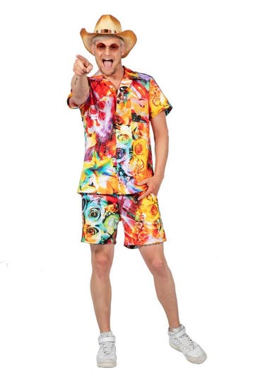 Festival Outfit Summer Multi Flower Heren, Ophalen of Verzenden, Nieuw