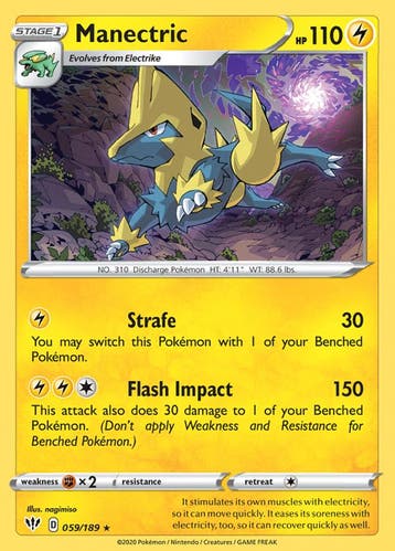 Manectric 059/189 Darkness Ablaze, Ophalen of Verzenden, Nieuw, Losse kaart, Foil