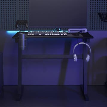 vidaXL Gamingbureau met Z-vormige poten LED 90x60x75 cm, Verzenden, Nieuw