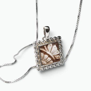 Argento 925 - Ketting met hanger - Handgegraveerde camee