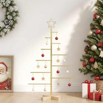 vidaXL Metalen kerstboom KUOPIO 90 cm Staal Goud, Verzenden, Nieuw