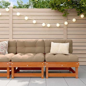 vidaXL Tuin Midden Sofa Massief grenenhout Waskleur Bruin, Verzenden, Nieuw