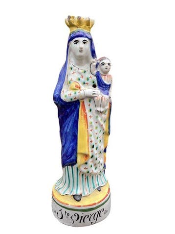 Beeldje, Sainte Vierge à lenfant - 32 cm - Aardewerk