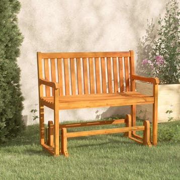 vidaXL Schommelbank 110 cm massief acaciahout, Tuin en Terras, Verzenden, Nieuw, Hout