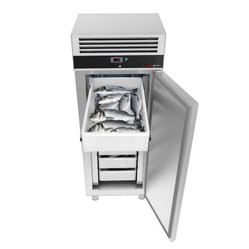 GGM Gastro | Vrieskast rvs ECO - 600L - 1-deurs - Zwart |, Witgoed en Apparatuur, Vriezers en Diepvrieskisten, Verzenden, Nieuw