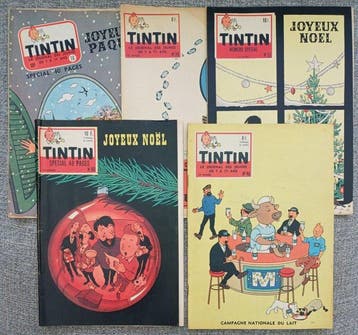 Tintin (magazine) fascicules 16 (1957),38 et 51 (1958),46 et, Nieuw