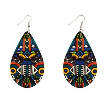 Multicolor Tribal druppelvormig - Afrikaanse oorbellen, Ophalen of Verzenden, Nieuw