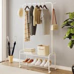 3-in-1 Kledingrek met Wielen – Haken en Dubbel Opbergrek, Verzenden, Nieuw