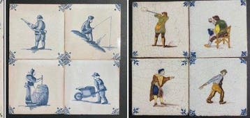 Antiek Tegel (8) - verschillende beroeps-/volkstaferelen -