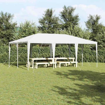 vidaXL Partytent Wit 600 x 400 x 266 cm Polyethyleen en, Tuin en Terras, Partytenten, Verzenden, Nieuw, Partytent