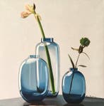 Antonio Perotti - Still Life Vasi in vetro con fiori, Antiek en Kunst