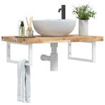 vidaXL Badkamer wandschap staal en massief acaciahout, Verzenden, Nieuw