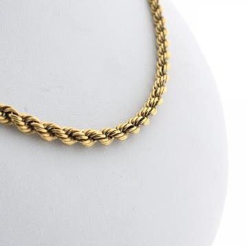 Gouden gedraaide schakelketting, Ophalen of Verzenden, Gebruikt, Goud, Goud
