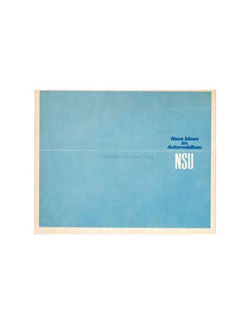 1967 NSU BROCHURE DUITS, Nieuw, Author