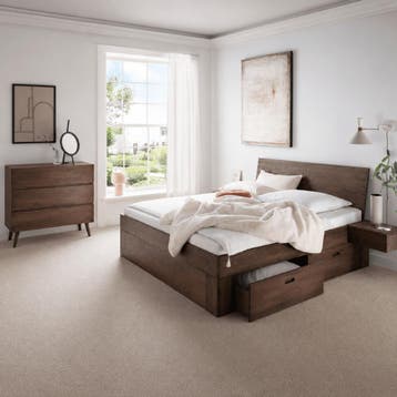 Van Schaik Nordic Mokka Houten Bed met Bedlades - 160 x 200, Nieuw