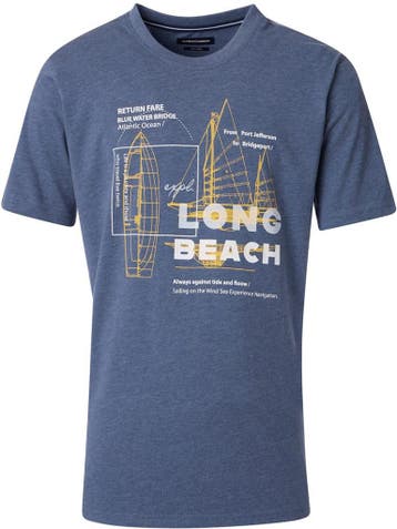 Casa Moda T-shirt Met Long Beach Print 954438800-132 Blauw, Verzenden, Nieuw, Blauw