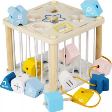 Kruzzel Houten Sensory Sorteerkubus - Educatief en Intera..., Ophalen of Verzenden, Nieuw