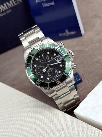 Revue Thommen - Chronograph Diver Automatic Date Green/Black, Nieuw
