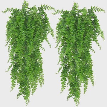 Kunstplant Hangplant Boston Varen 80cm - Decoratieve Nep Pla, Huis en Inrichting, Kamerplanten, Verzenden