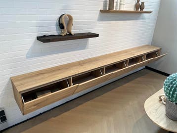 massief eiken tv meubels/ kasten, Nieuw, Eikenhout, Japandi