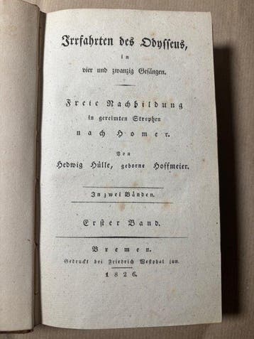Hedwig Hülle (translation) / Homer - Irrfahrten des