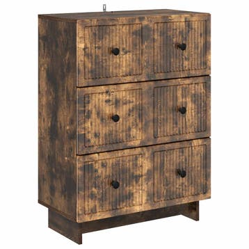 vidaXL Ladenkast Gerookt eiken 66 x 34,5 x 90 cm Bewerkt, Verzenden, Nieuw