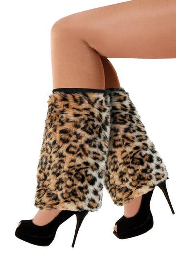 KIMU® Beenwarmers Panterprint Bont Bruin Zwart Nepbont Faux, Kleding | Dames, Ophalen of Verzenden, Nieuw, Carnaval