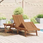 vidaXL Ligbed met kussen 1-persoon 2 pcs Bruin Massief, Verzenden, Nieuw