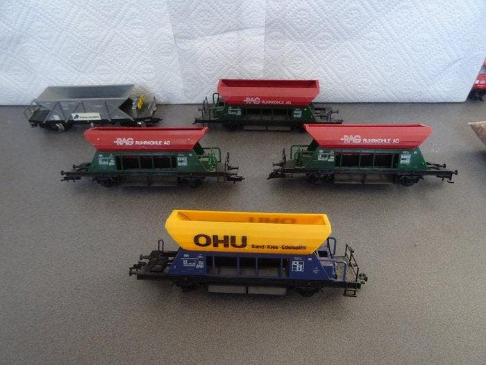 Faller, Jouef H0 - Modeltrein goederenwagon (5) - 5 x, Hobby en Vrije tijd, Modeltreinen | H0