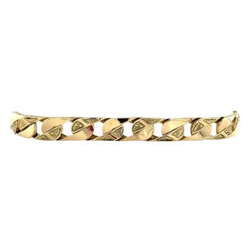 Gouden vintage platte gourmet armband 14 krt, Ophalen of Verzenden, Nieuw